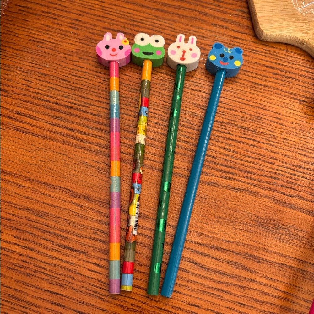 Colorful Animal Eraser Top Pencils